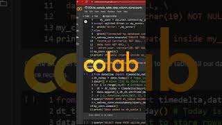 Creating SQLite table at Colab platfrom using code at GitHub python sqlite github [upl. by Akiemahs]