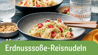 Reisnudeln mit Erdnusssoße 🍜🥜  7 Zutaten  REWE Deine Küche [upl. by Wurtz881]