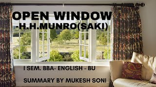 Open Window  Story by SAKI  HH MUNRO  1st Sem BBA Bangalore University Syllabus [upl. by Filipe]