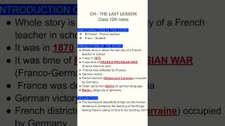 The last lesson key pointsClass 12th the last lesson important questions importantpointshelpful [upl. by Thordia]