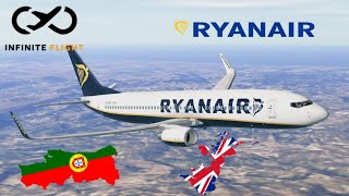 Infinite Flight  From Lisbon LIS to London STN  TIMELAPSE  Ryanair Boeing 737800 [upl. by Blim299]