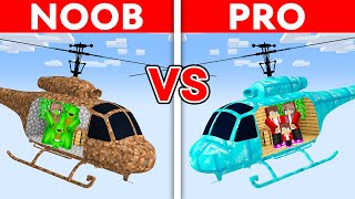 Noob vs Pro Mikey vs JJ Family Helicopter House Build Challenge in Minecraft [upl. by Olds713]