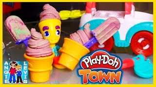 PLAYDOH TOWN  KNETE Eis am Stiel  Angie und Levis Kinderkanal Deutsch [upl. by Latif]