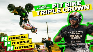 PIT VIPER DOES TRAVIS PASTRANAS PIT BIKE TRIPLE CROWN [upl. by Akcimahs]