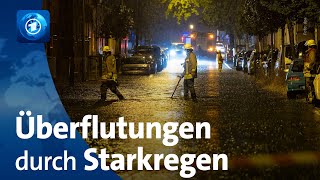 Hagel Überflutungen Sturmböen Unwetter über Deutschland [upl. by Annoid]