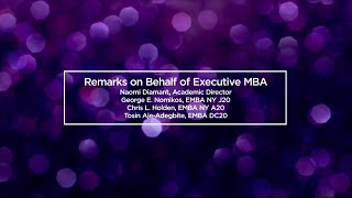 Remarks on Behalf of Executive MBA  NYU Stern Executive Programs Class of 2020 Celebration [upl. by Lavina]