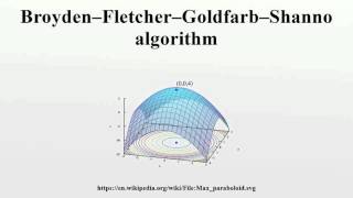 Broyden–Fletcher–Goldfarb–Shanno algorithm [upl. by Ahseniuq]