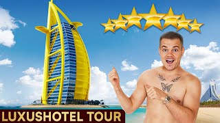 Ich schlafe im TEUERSTEN Hotel Dubais 7 STERNE  Burj Al Arab Luxushotel Tour 48 [upl. by Geller]