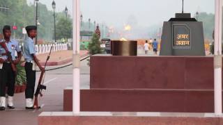 Amar Jawan Jyoti at India Gate India [upl. by Ardnoed]