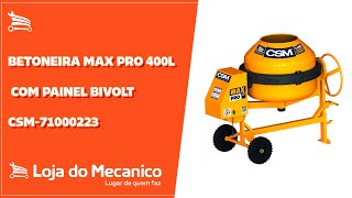 Betoneira Max Pro 400L Sem Motor com Painel Bivolt  CSM71000223  Loja do Mecânico [upl. by Selia667]