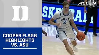 Duke Cooper Flagg Highlights vs Arizona State [upl. by Lissa850]