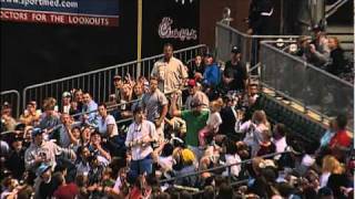 Dad Catches Foul Ball While Holding Daughter at the Lookouts [upl. by Nylanej]