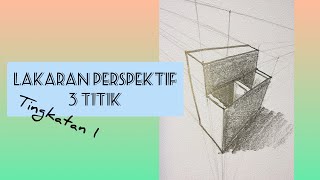 Gambar perspektif 1 titik hilang  step by step drawing  ruang keluarga [upl. by Ttennaej761]