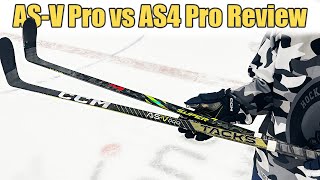 CCM Super Tacks ASV Pro vs AS4 Pro Hockey Stick Review  Old v New Which stick is better [upl. by Alliber]