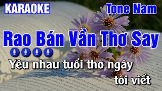 Rao Bán Vần Thơ Say Karaoke Tone Nam  Karaoke AK [upl. by Mosera513]