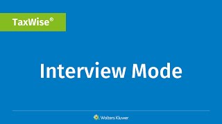 TaxWise Interview Mode [upl. by Altman]