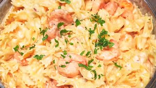 Creamy Garlic Shrimp Bowtie Pasta [upl. by Ynohtnad965]