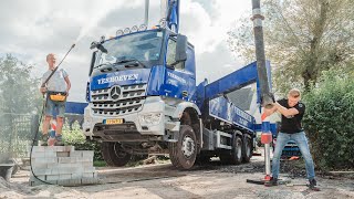 Beton pompen op de bouw en bij dikke villa wat een apparaat 😵 [upl. by Macdonell]