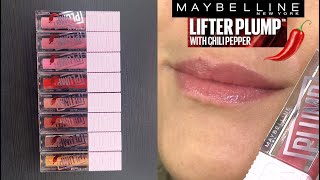 Maybelline Lifter PLUMP Glosses 🌶️ SWATCHES amp REVIEW [upl. by Luwana]