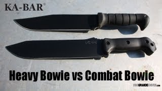 Kabar Heavy Bowie vs Becker BK9 Combat Bowie Knife Comparison  OsoGrandeKnives [upl. by Aiyekal]