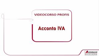 Acconto IVA [upl. by Ardied]