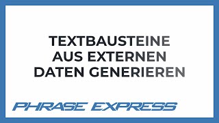 Textbausteine zeilenweise aus externen Dateien generieren [upl. by Annoyed]