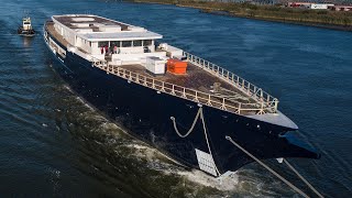 Jeff Bezoss sailing yacht Koru on transport from Rotterdam to Oceanco Alblasserdam [upl. by Regor]