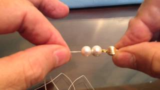 How to Hand tie a Pearl necklace no tools Japanese Method [upl. by Drais]