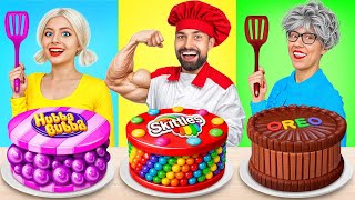 Me vs Grandma Cooking Challenge Cake Decorating Competition by XChallenge [upl. by Atnom]