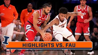 Florida Atlantic at Illinois  Highlights  Big Ten Mens Basketball  Dec 5 2023 [upl. by Rochus]