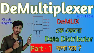 DeMultiplexer Bangla Tutorial  1×4 DeMUX  Modern Computer Application  Computer Science  ICT [upl. by Maressa]