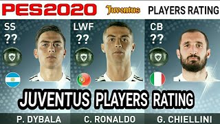 PES 2020  JUVENTUS PLAYERS RATING  FT RONALDO P DYBALA G CHIELLINI [upl. by Ttenrag]