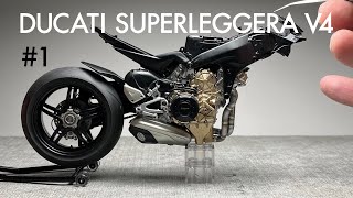 Building Tamiya 112 DUCATI SUPERLEGGERA V4 1 Scale Model [upl. by Yblocaj]