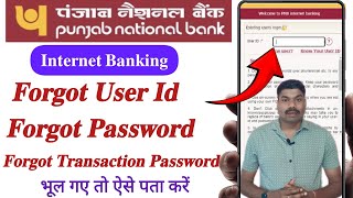 pnb user id kaise pata kare  Forgot password pnb net banking  Forget pnb transaction password [upl. by Talbot146]