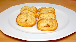 Ventagli di Pasta Sfoglia Dolci 3 INGREDIENTI Video 4K  French Palmiers 3 INGREDIENT Recipe [upl. by Rentschler]