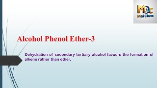 Chemistry  6 dehydration tertiaryalcohol elimination substitutionreaction ether ClassXII [upl. by Odyssey]