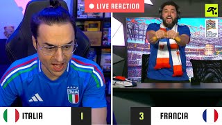 ITALIAFRANCIA 13 LIVE REACTION  TIFOSI ITALIANI vs FRANCESI  TIFOSIAMO [upl. by Zelda]