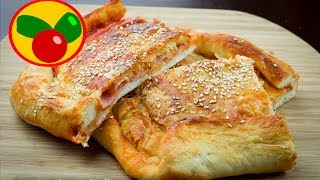 Empanada de jamón y queso Receta Italiana  Como hacer Mattonella de Sicilia [upl. by Ritter]