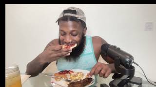 ASMR Mukbang  Breakfast  Steak Eggs Hash Browns Englich Muffin [upl. by Jackquelin986]