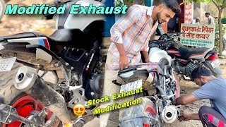 MT 15 Stock Exhaust Modification 😍 Akshay pal akku jaisa Exhaust 😊 Xrajbloggermodificationmt15 [upl. by Nutsud]