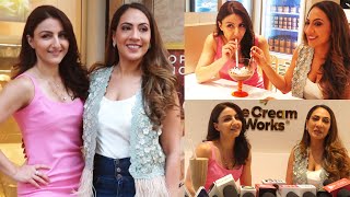 Soha Ali Khan Enjoying IceCream At The Newly Launched Gold By Ice Cream Works In Bandra [upl. by Toffic]