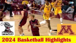 Hamline vs Minnesota Basketball Game Highlights 10 29 2024 [upl. by Codi]