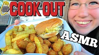 ASMR COOKOUT DOUBLE CHEESEBURGER CAR MUKBANG EATING SOUNDS [upl. by Greeley803]