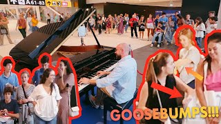 PARADISE by Coldplay and people got GOOSEBUMPS 😮 Public Piano Performance at Rome Airport [upl. by Quin]