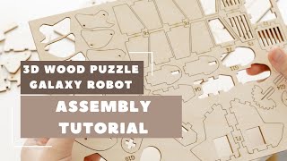 How to Assembly 3D Wooden Robot  3D Wood Puzzle [upl. by Cykana]