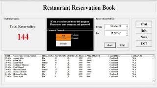 دفتر تسجيل حجز المطاعم Restaurant Reservation Book [upl. by Daloris]