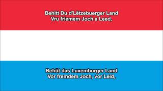 Ons Heemecht  Nationalhymne von Luxemburg LUDE Text [upl. by Nolie275]