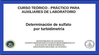 Determinación de sulfato por turbidimetría [upl. by Eednyl]