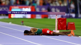 Lamecha Girma unconscious injury after fall on Mens 3000m Steeplechase Final Olympic Paris 2024 [upl. by Oderf]