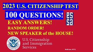 2023  100 Civics Questions for the U S Citizenship Test 27 [upl. by Orenid144]